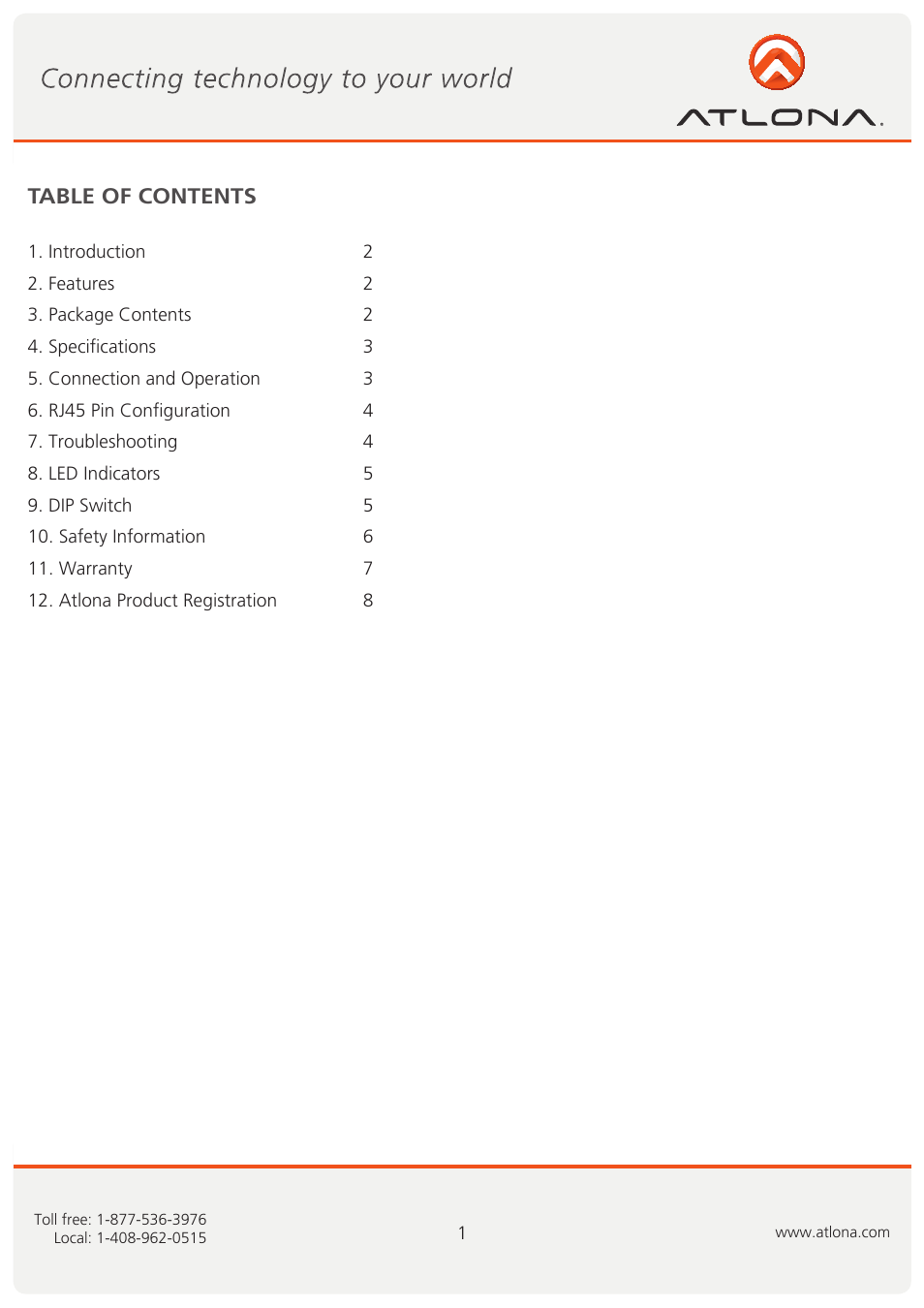 Atlona AT COMP10SS User Manual | Page 2 / 9