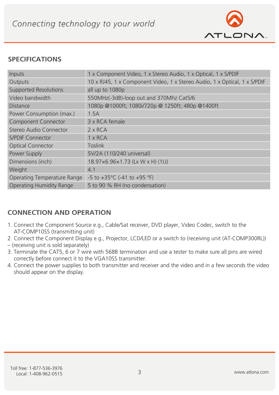 Atlona AT COMP10SS User Manual | Page 4 / 9