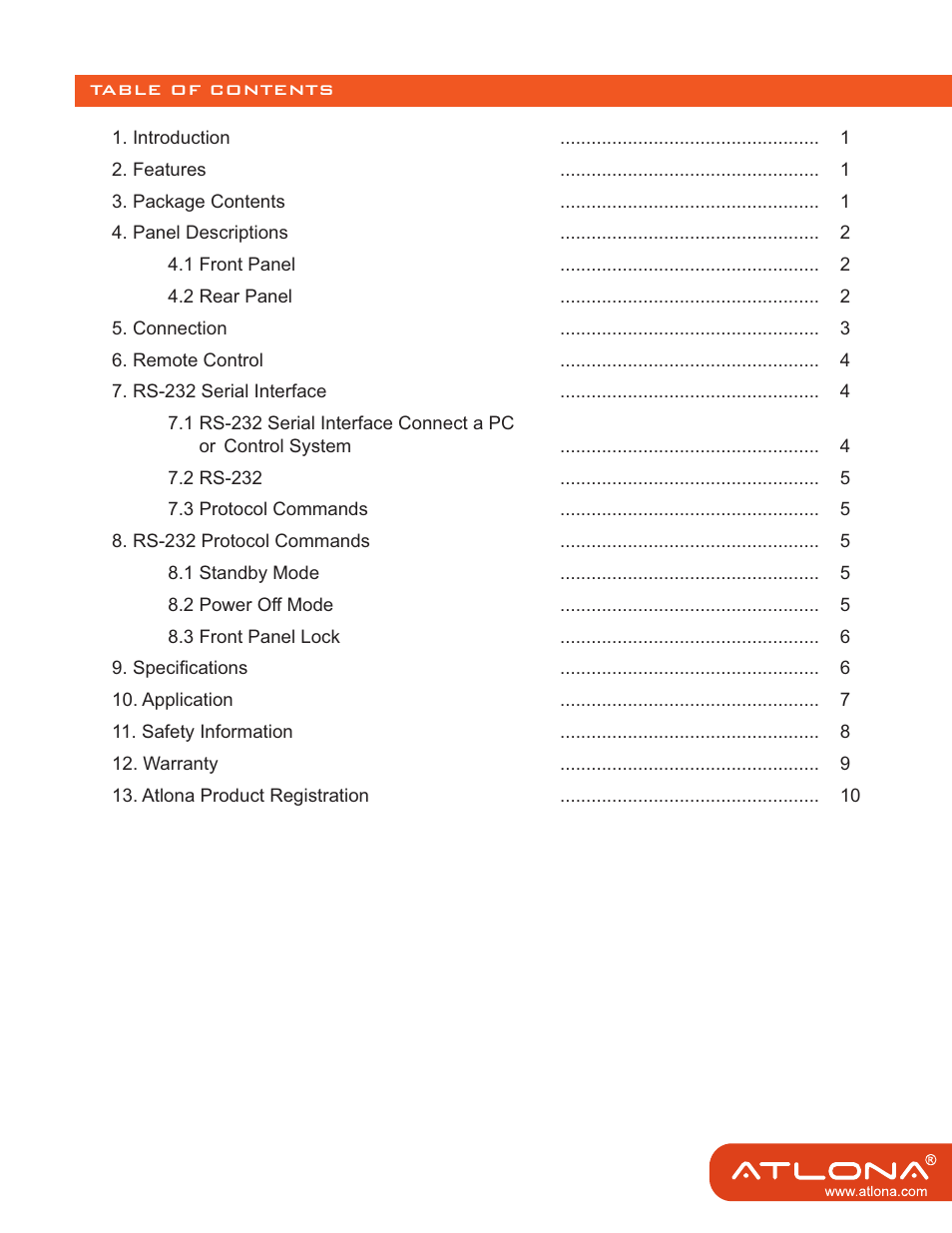 Atlona AT COMP 88M User Manual | Page 2 / 12