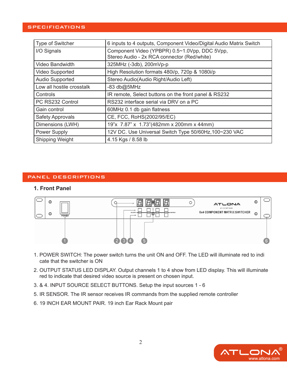 Atlona AT COMP 64M User Manual | Page 4 / 13