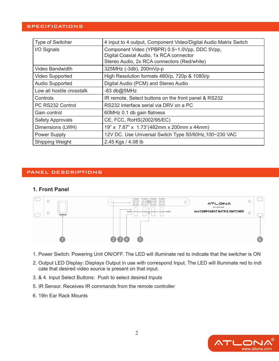 Atlona AT COMP 44M User Manual | Page 4 / 13