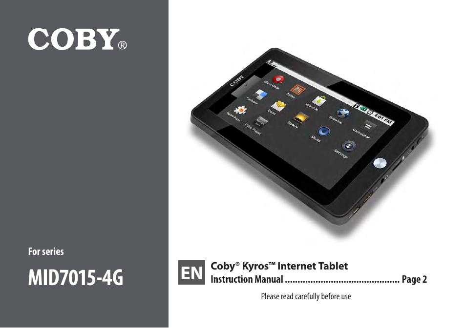 COBY Kyros MID7015-4G User Manual | 55 pages