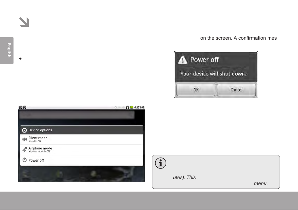 Getting started, Turning the tablet on and off, Turning the screen on and off (standby) | COBY Kyros MID7015-4G User Manual | Page 14 / 55