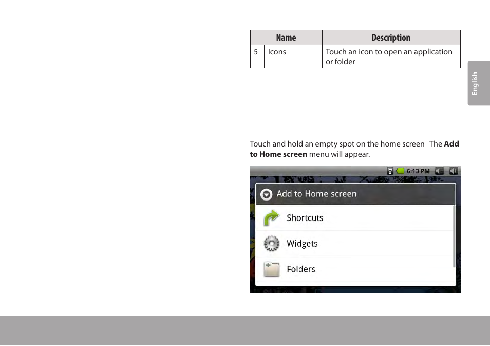 Adding widgets and icons | COBY Kyros MID7015-4G User Manual | Page 17 / 55