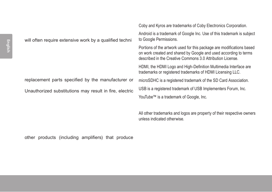 COBY Kyros MID7015-4G User Manual | Page 54 / 55