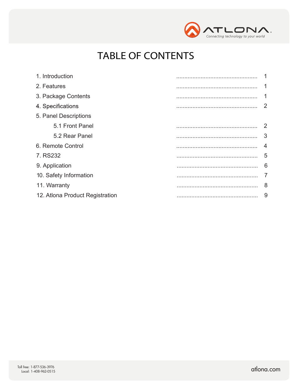 Atlona AT COMP 44M V2 User Manual | Page 2 / 11
