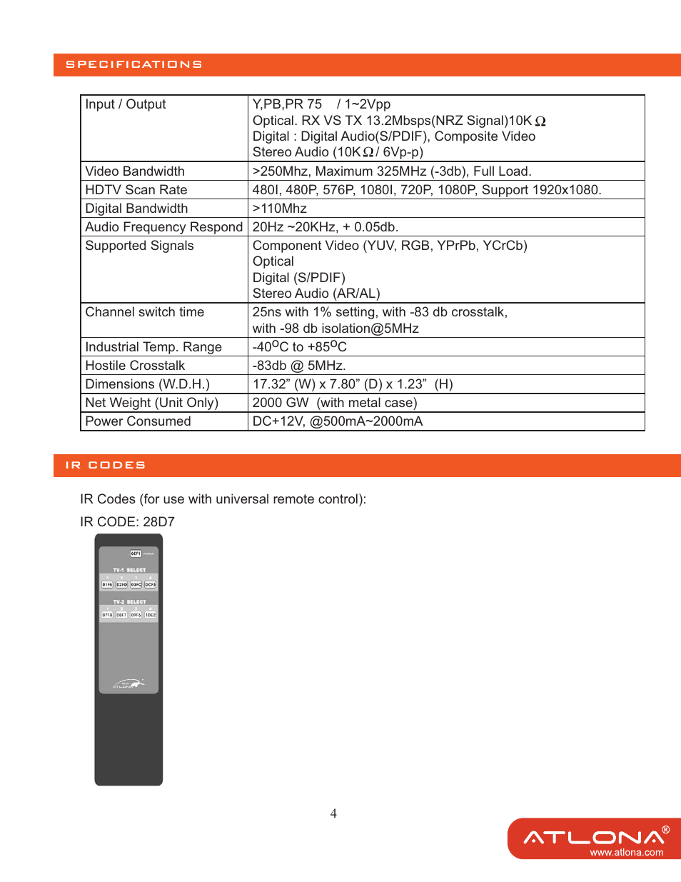 Atlona AT COMP 42M User Manual | Page 6 / 11