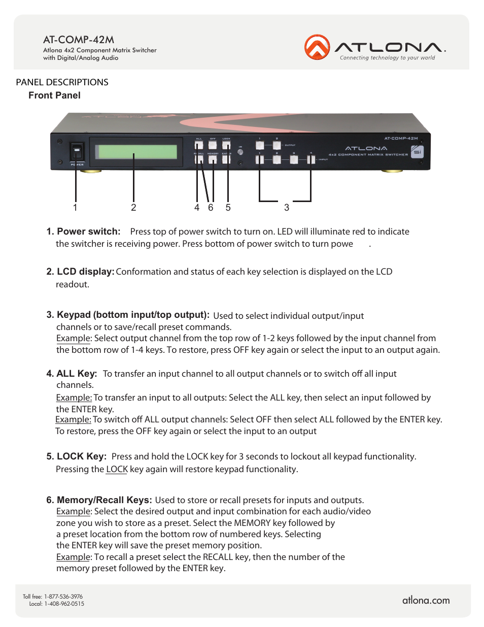 Atlona AT COMP 42M V2 User Manual | Page 4 / 10