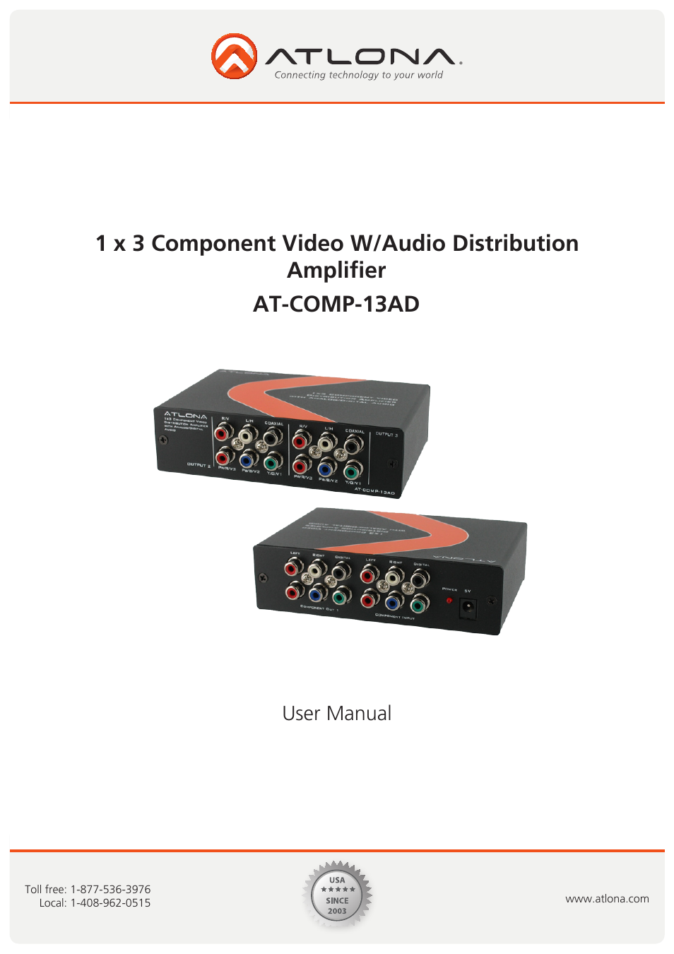 Atlona AT COMP 13AD User Manual | 8 pages