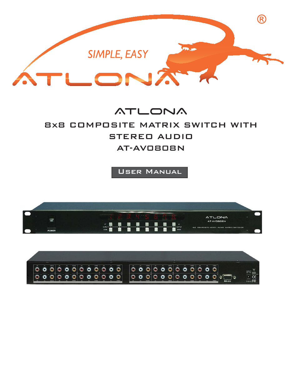 Atlona AT AV0808N User Manual | 12 pages