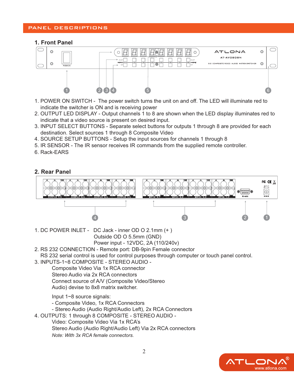 Atlona AT AV0808N User Manual | Page 4 / 12