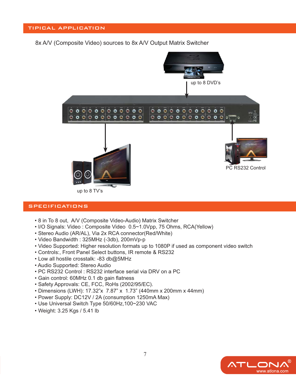 Atlona AT AV0808N User Manual | Page 9 / 12
