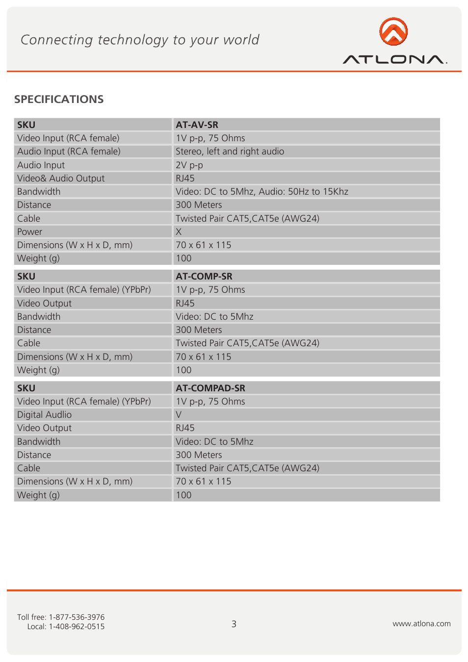 Atlona AT AV SR User Manual | Page 4 / 9