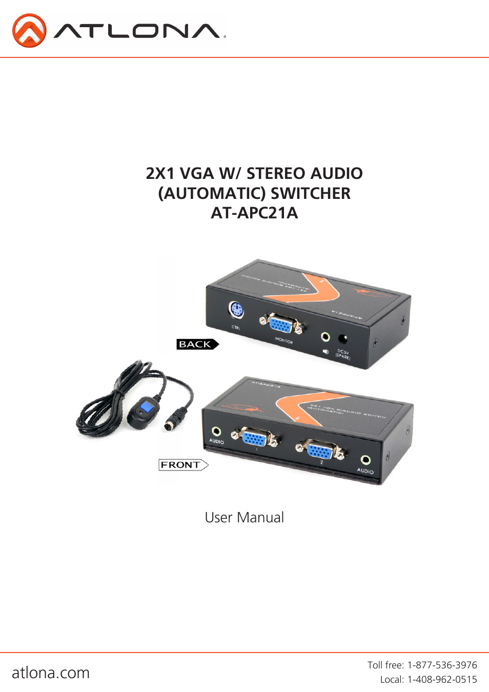Atlona AT APC21A User Manual | 8 pages