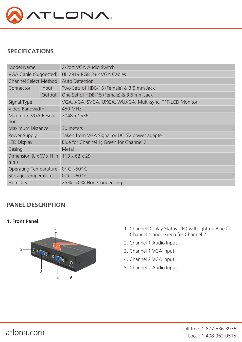 Atlona AT APC21A User Manual | Page 4 / 8