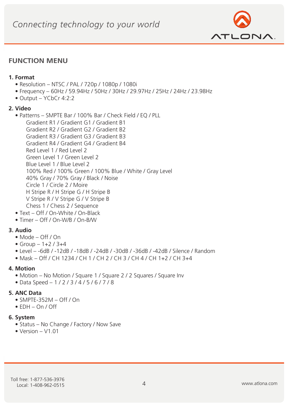 Atlona AT 3GSDI500 User Manual | Page 5 / 13
