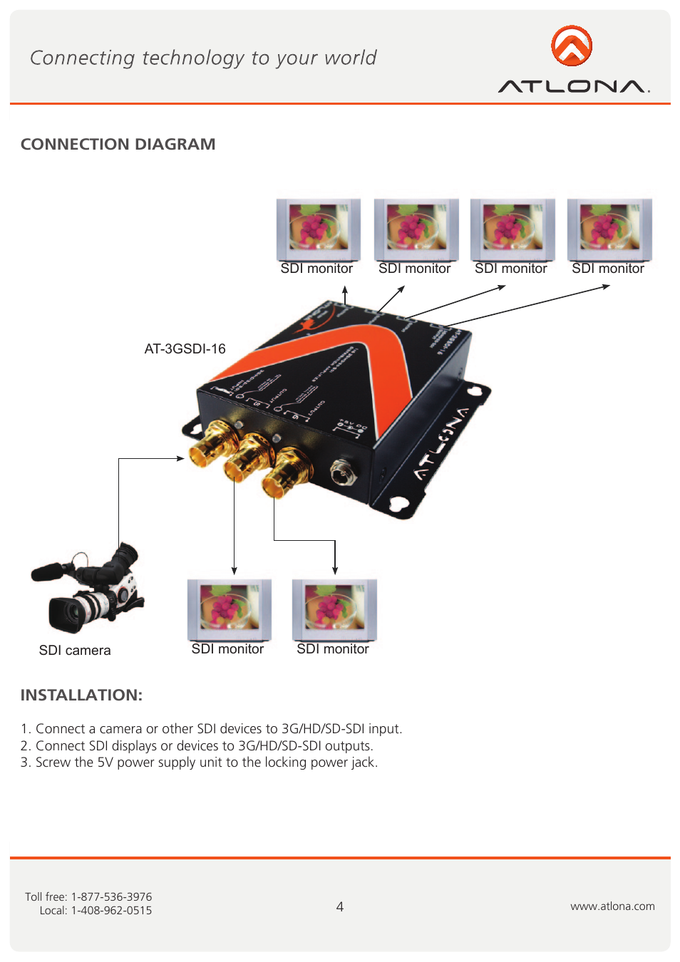 Atlona AT 3GSDI 16 User Manual | Page 5 / 9