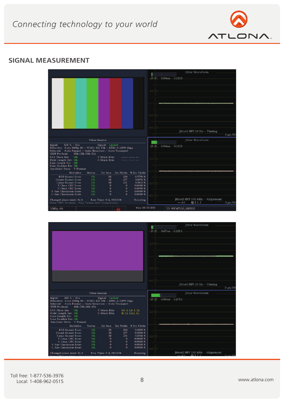 Signal measurement | Atlona AT 3GSDI 16 User Manual | Page 9 / 9