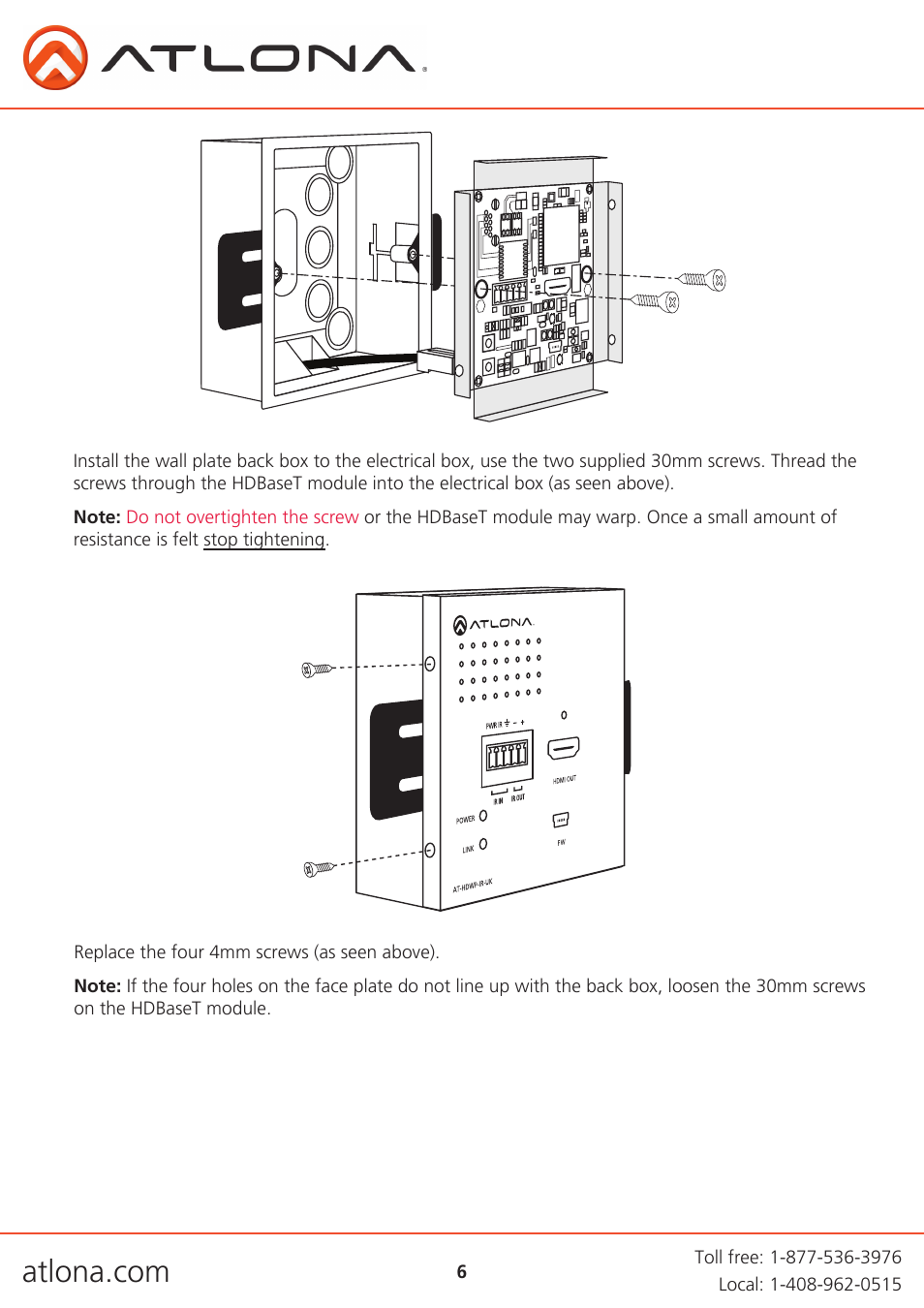 Atlona ATHDWP UK Extenders User Manual | Page 6 / 14