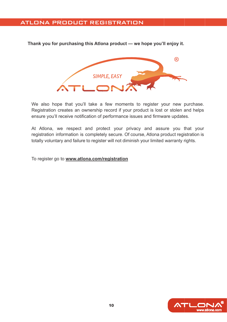 Atlon, Na pr, Roduc | Ct reg, Gistra, Ation | Atlona AT VGA RS300SRS User Manual | Page 12 / 12