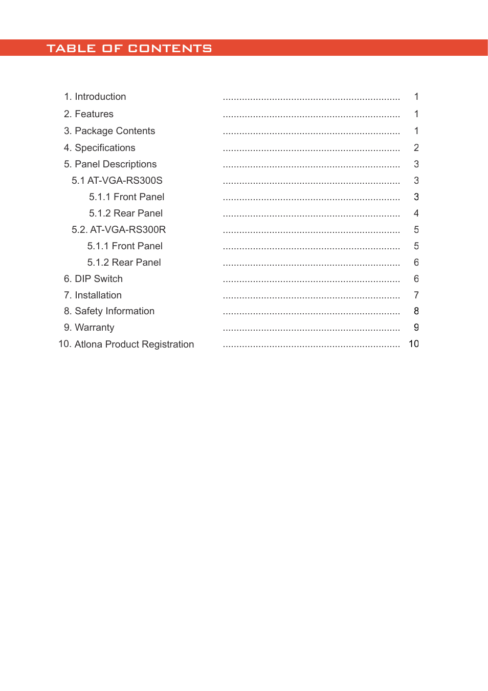Atlona AT VGA RS300SRS User Manual | Page 2 / 12