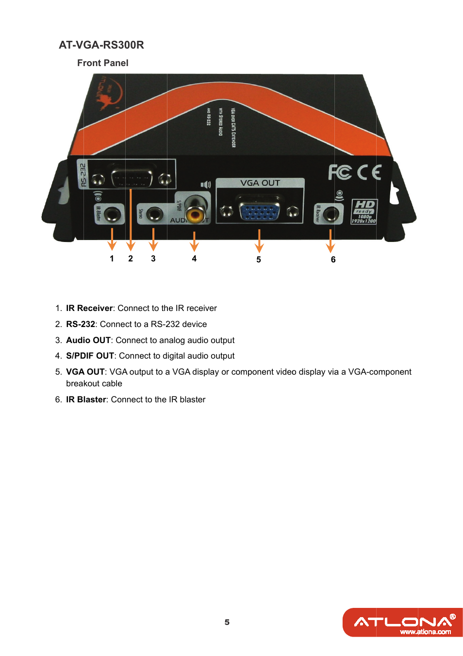 At-v, Ga-rs30 | Atlona AT VGA RS300SRS User Manual | Page 7 / 12