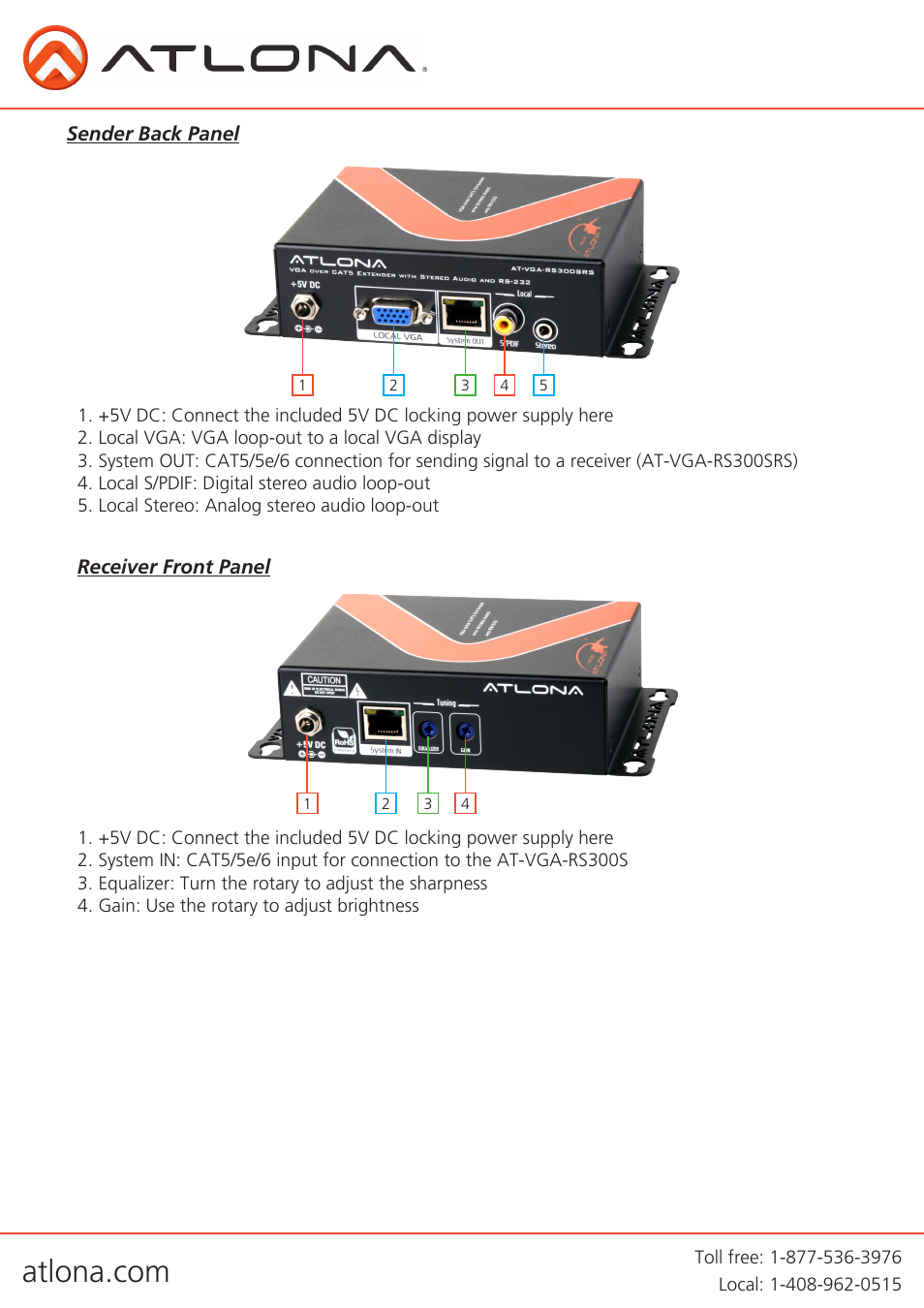 Atlona AT VGA RS300SRS V3 User Manual | Page 5 / 10