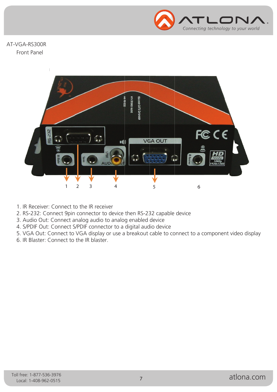 Atlona AT VGA RS300SRS V2 User Manual | Page 7 / 12