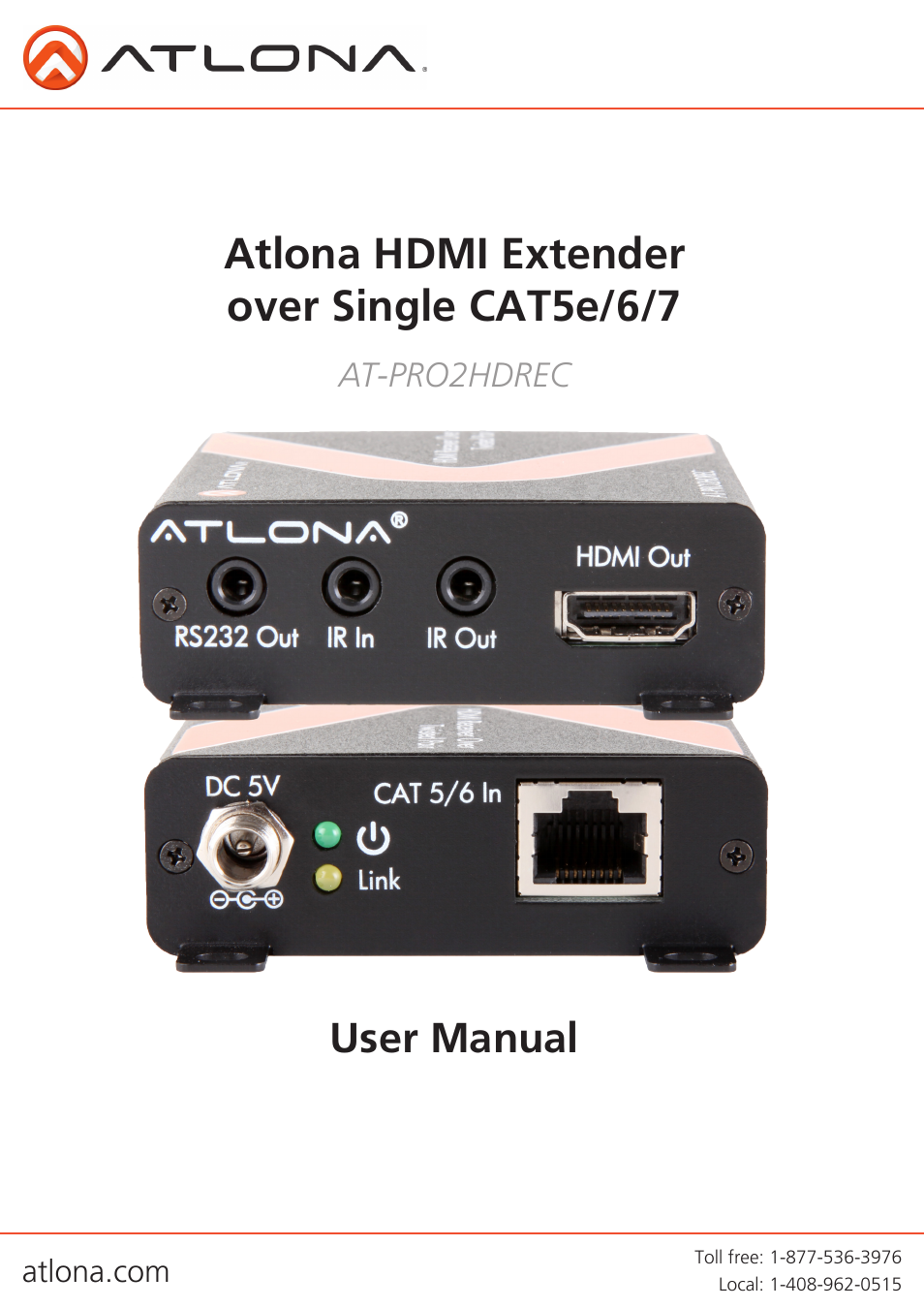 Atlona AT PRO2HDREC User Manual | 8 pages