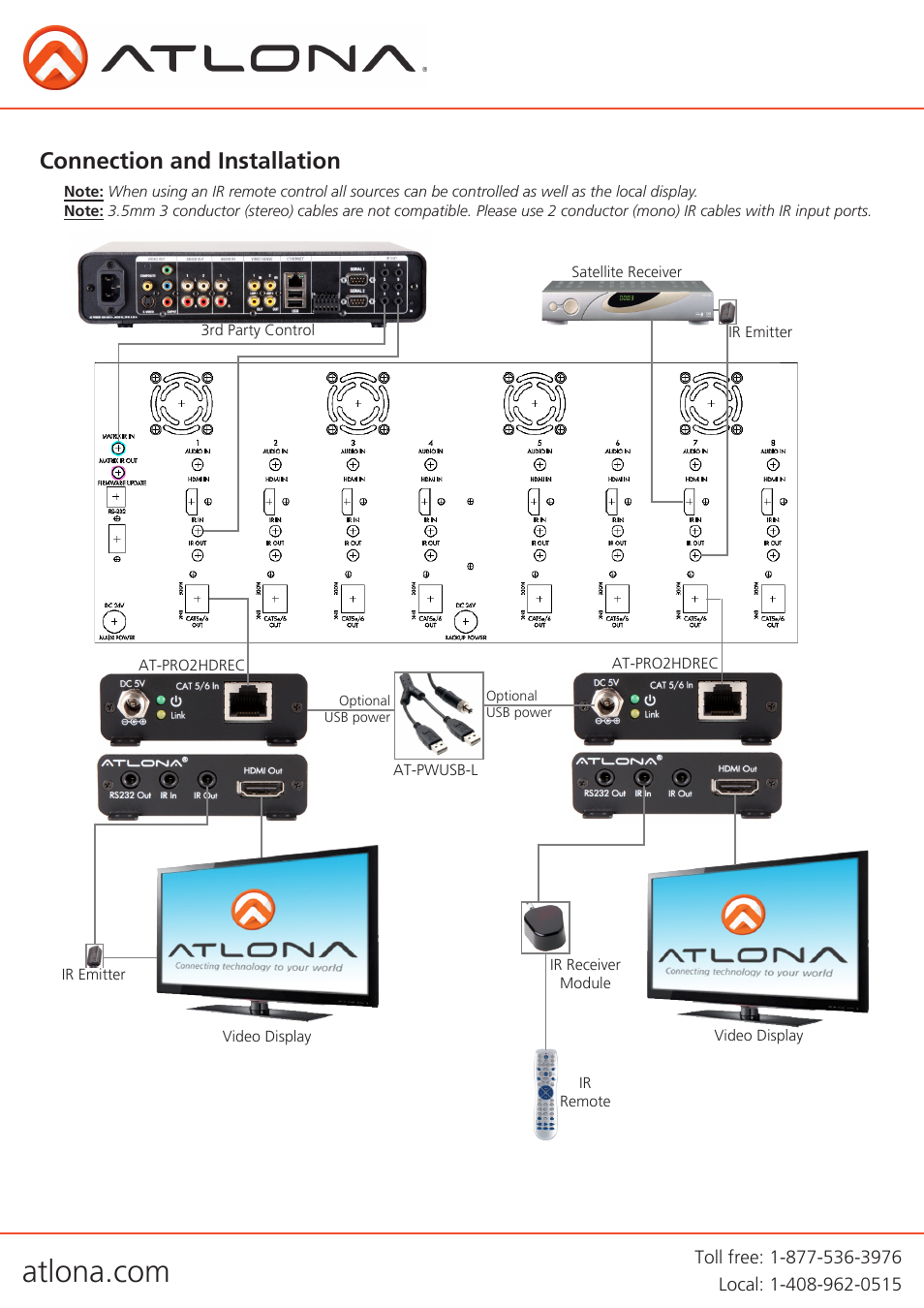Connection and installation | Atlona AT PRO2HDREC User Manual | Page 5 / 8