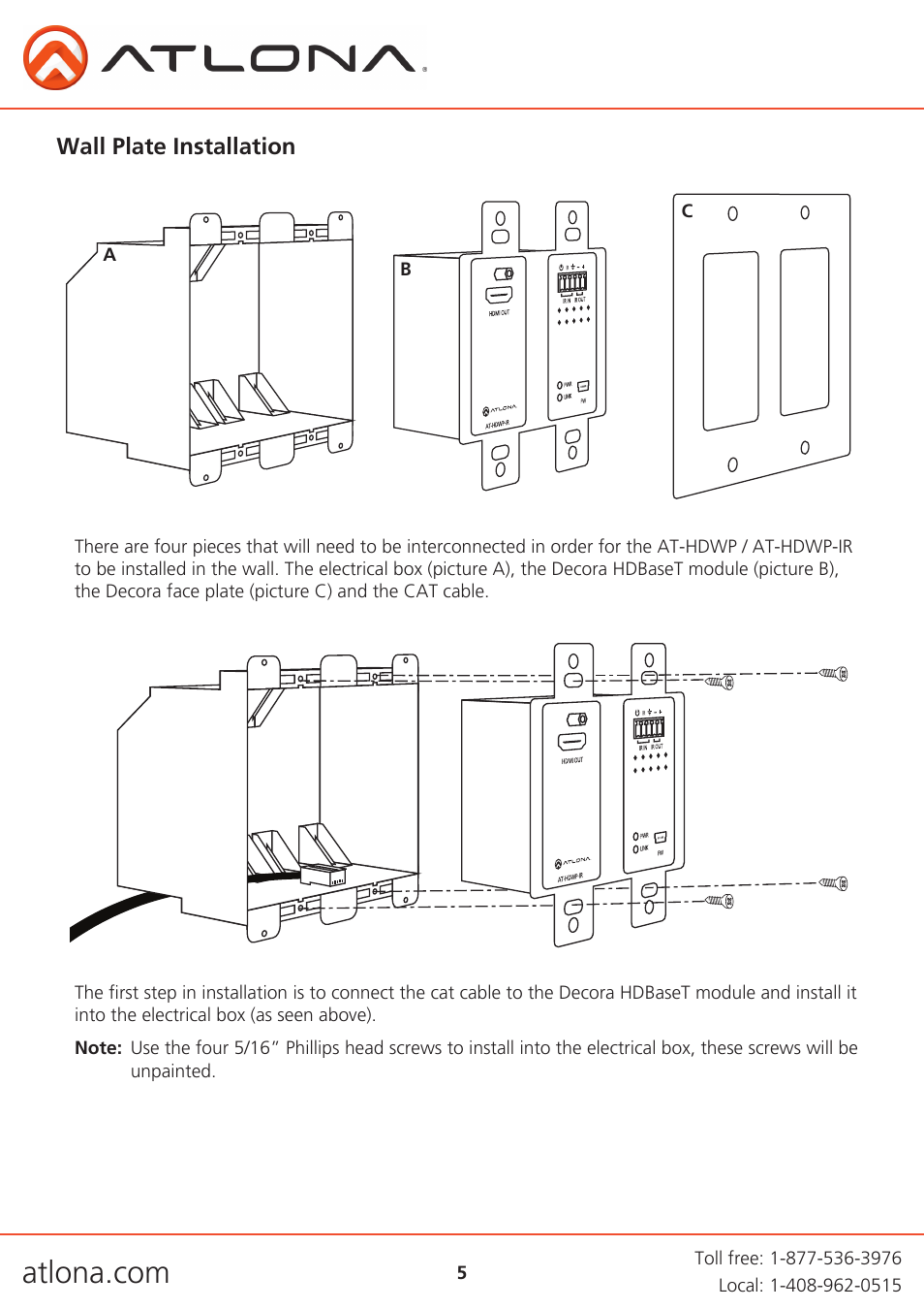 Atlona AT HDWP Extenders User Manual | Page 5 / 14