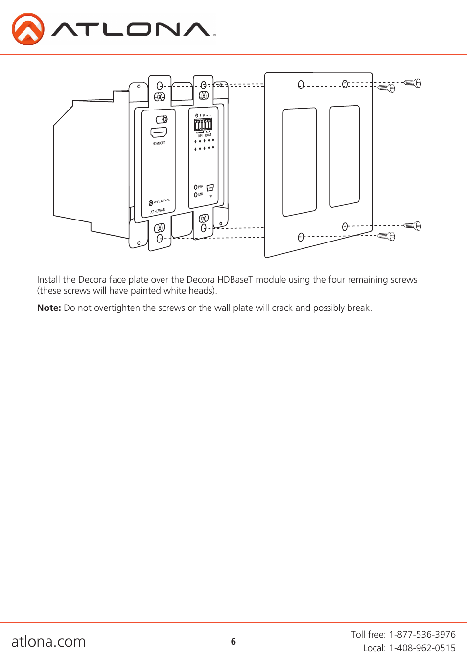 Atlona AT HDWP Extenders User Manual | Page 6 / 14