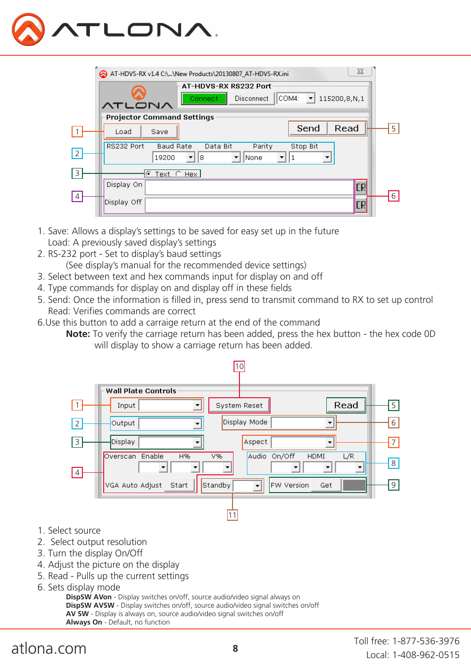 Atlona AT HDVS RX User Manual | Page 8 / 16