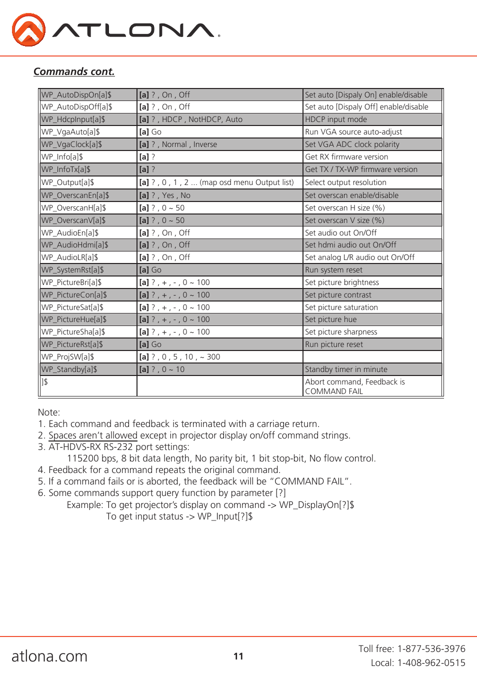 Atlona AT HDVS RX V2 User Manual | Page 11 / 16