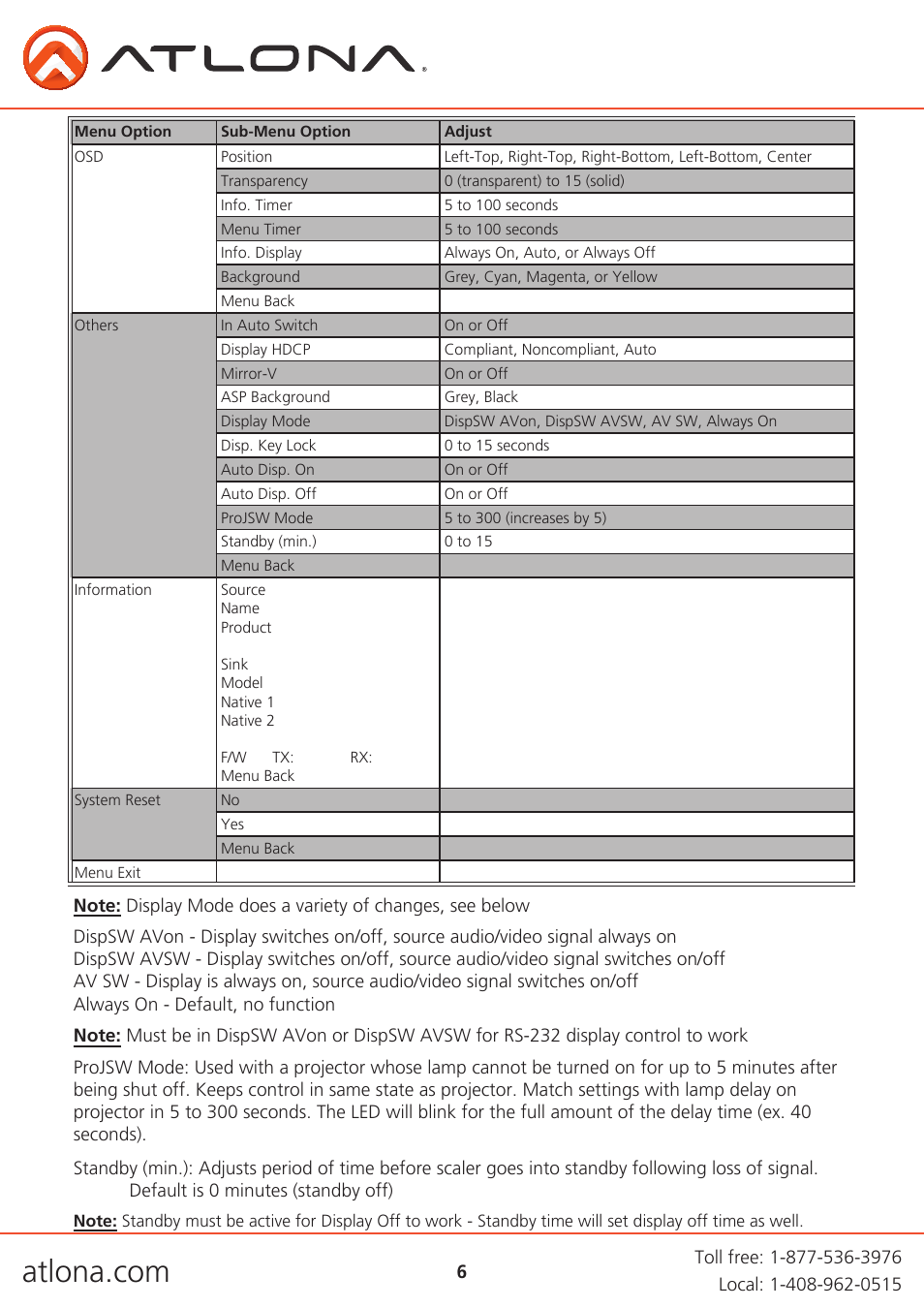 Atlona AT HDVS RX V2 User Manual | Page 6 / 16