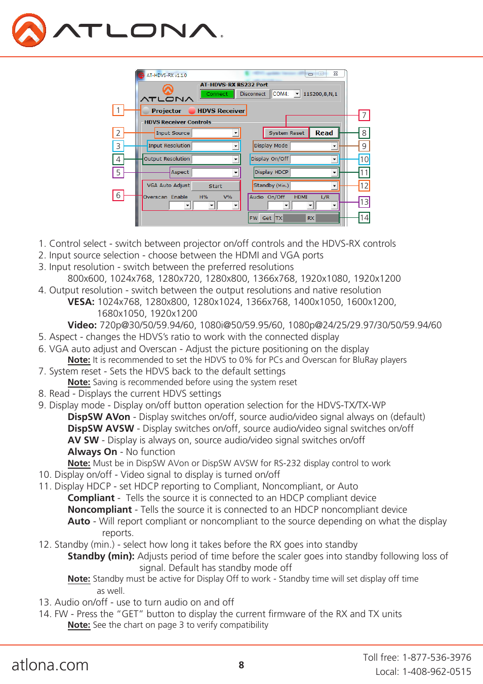 Atlona AT HDVS RX V2 User Manual | Page 8 / 16