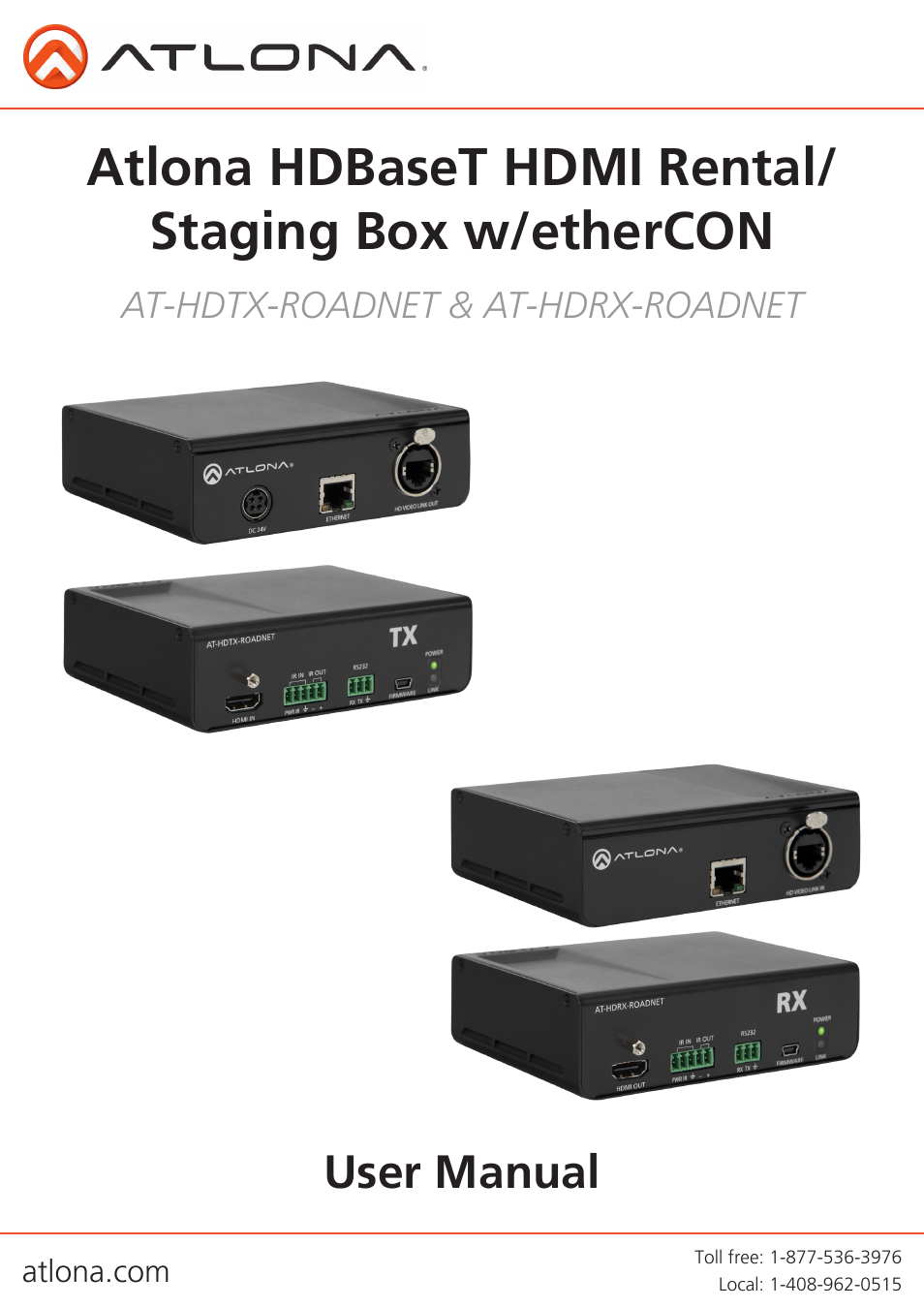 Atlona AT HDTXRX ROADNET User Manual | 10 pages