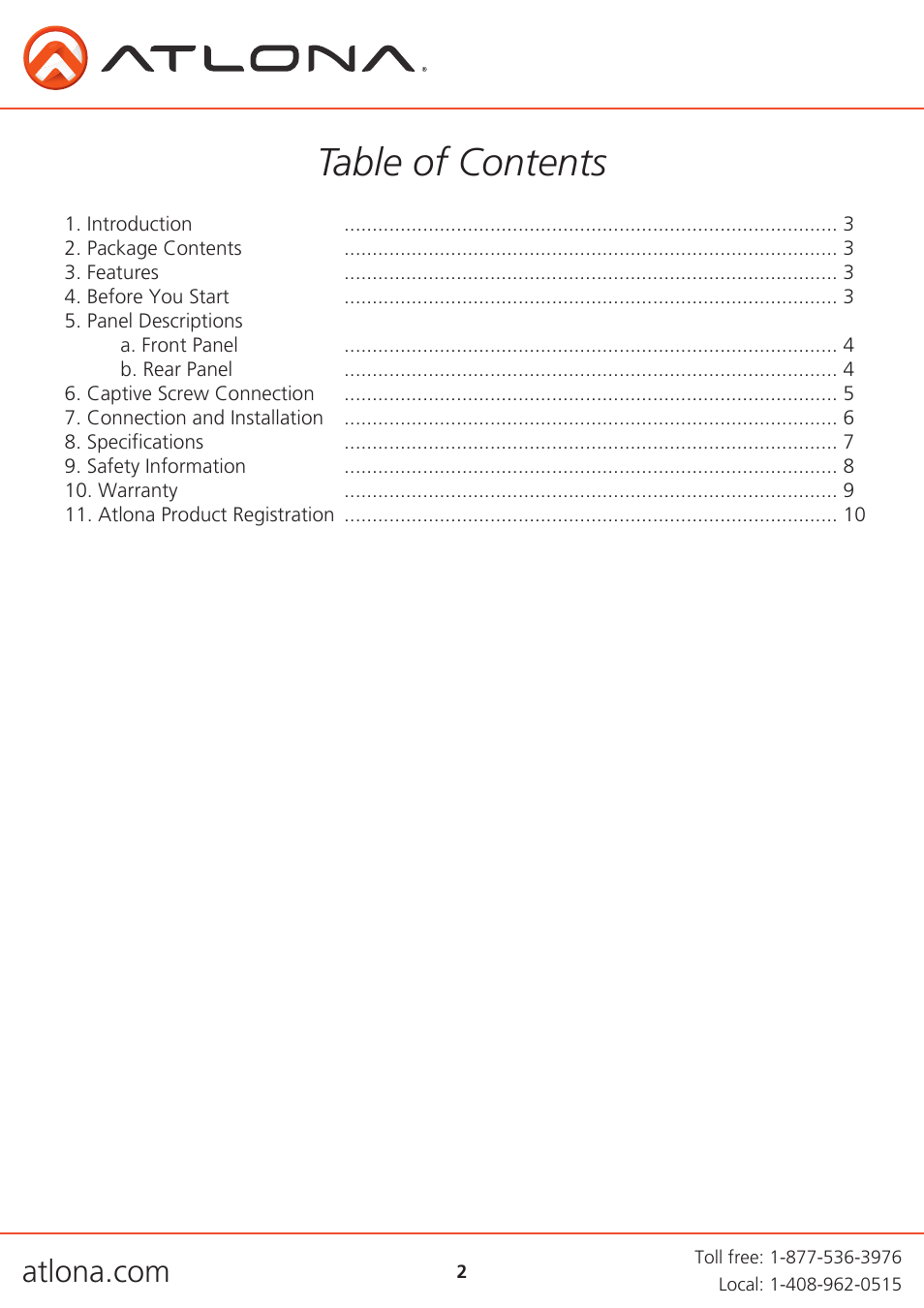 Atlona AT HDTXRX ROADNET User Manual | Page 2 / 10