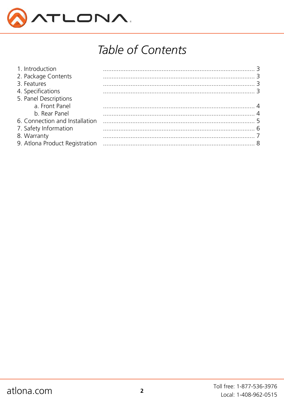 Atlona AT HDTX RSNET User Manual | Page 2 / 9
