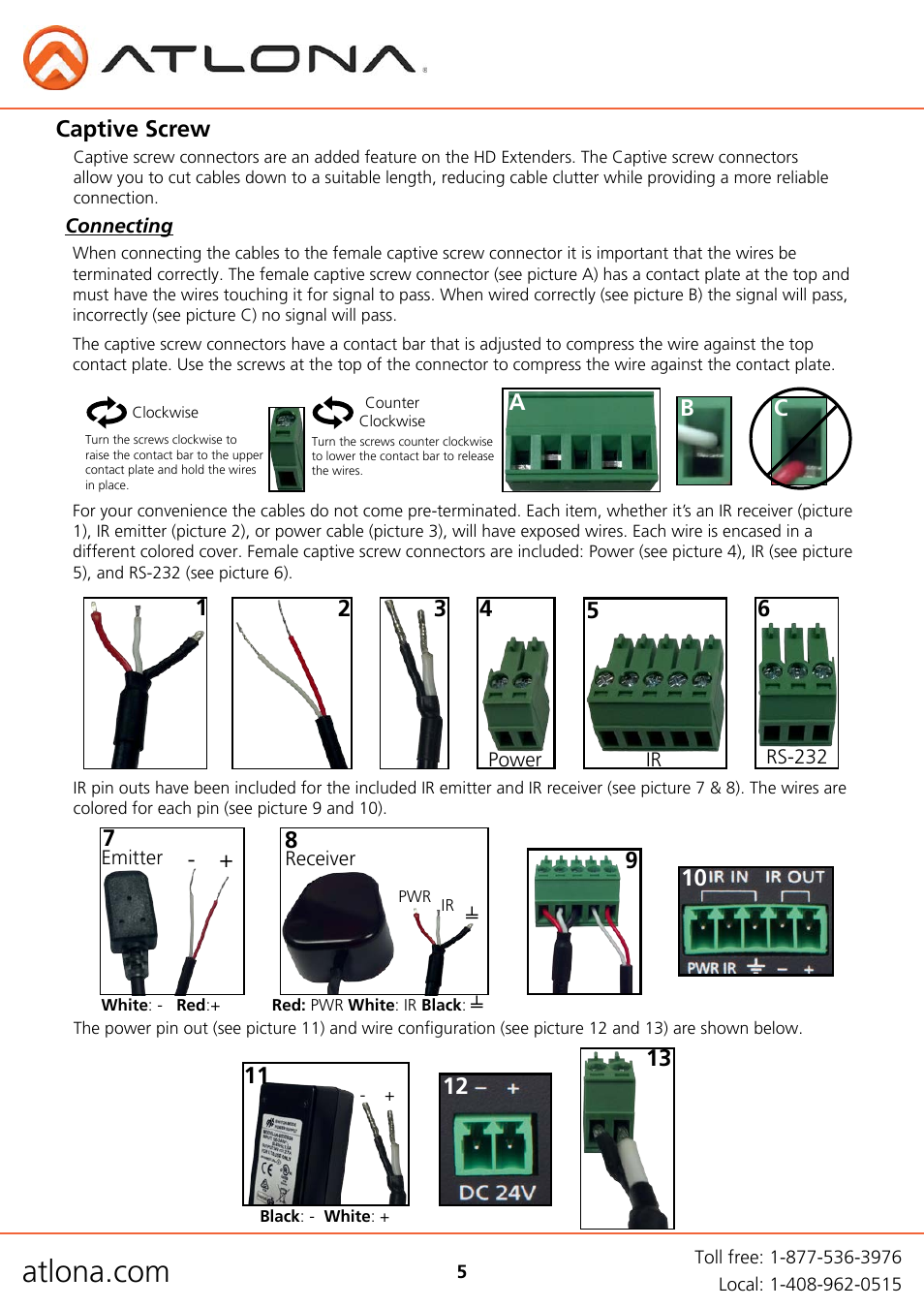 Captive screw | Atlona AT HDTX RSNET User Manual | Page 5 / 9