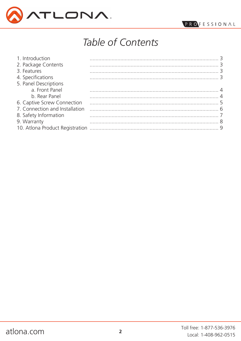 Atlona AT HDTX IR User Manual | Page 2 / 9
