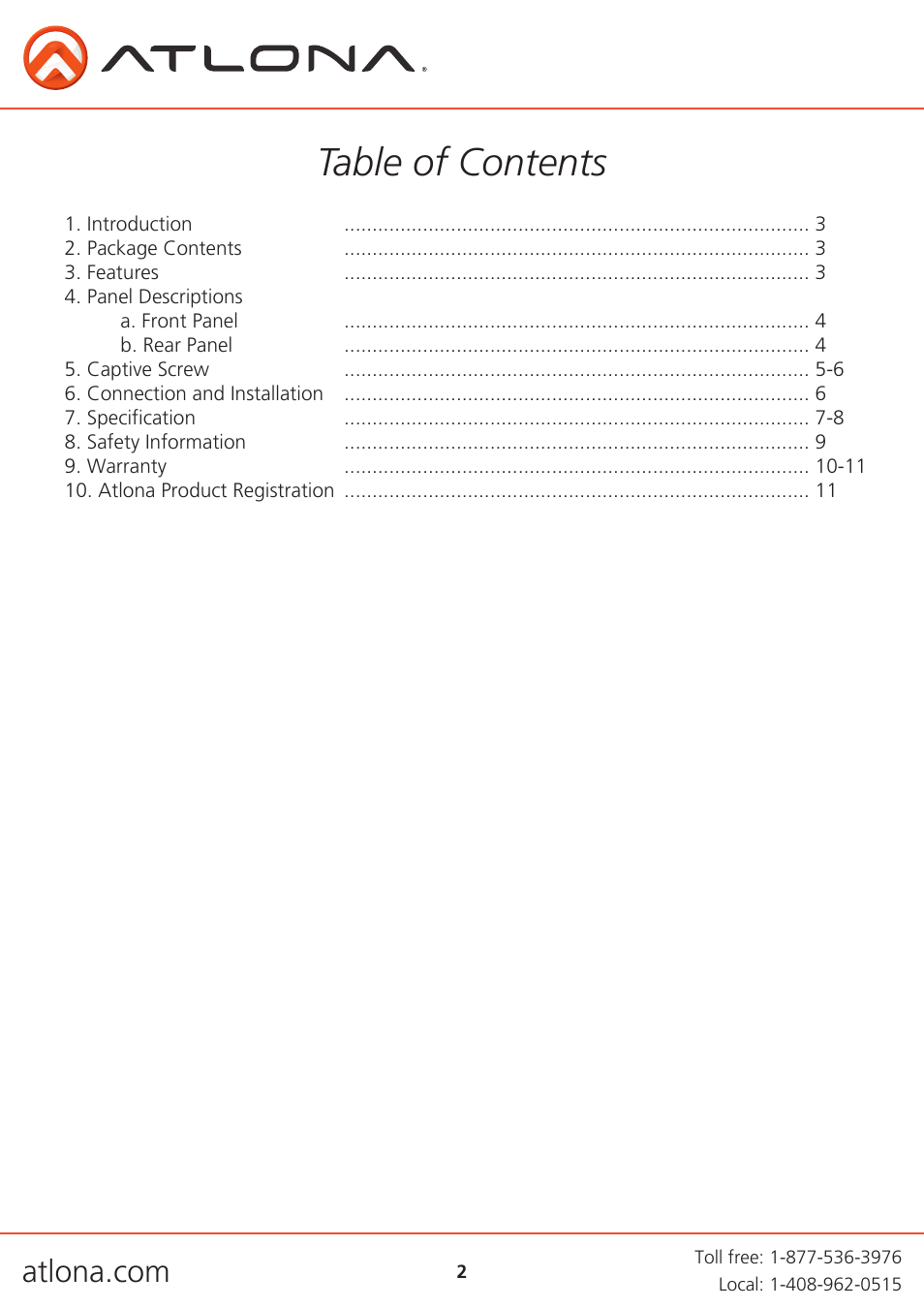 Atlona AT HDRX RSNET User Manual | Page 2 / 11