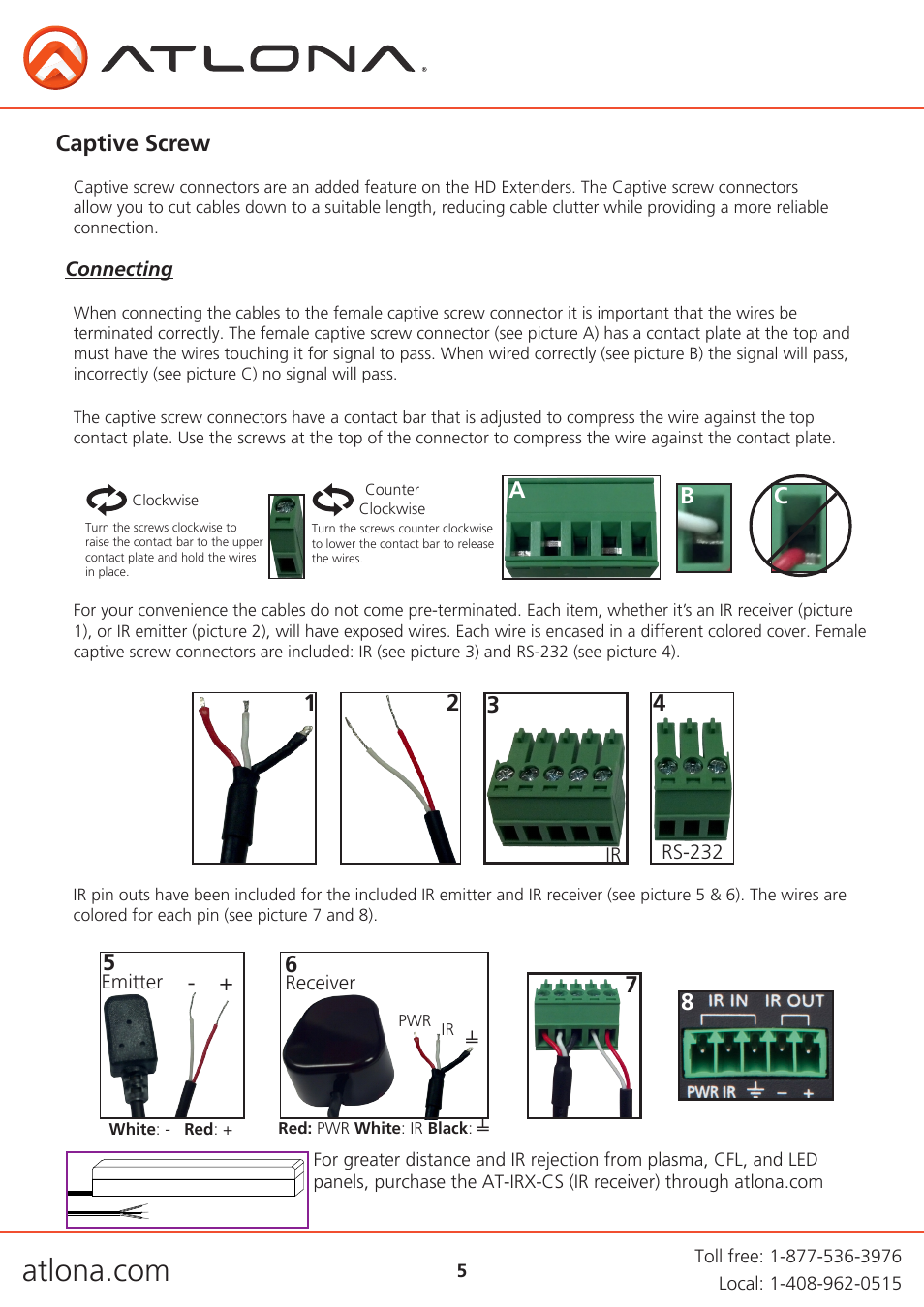 Captive screw | Atlona AT HDRX RSNET User Manual | Page 5 / 11