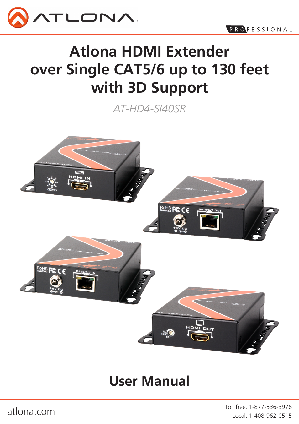 Atlona AT HD4 SI40SR V3 User Manual | 9 pages