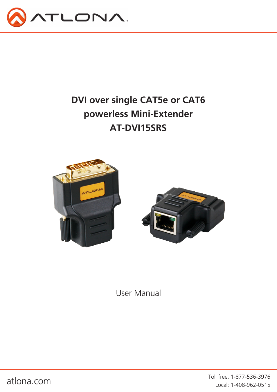 Atlona AT DVI15SRS User Manual | 7 pages