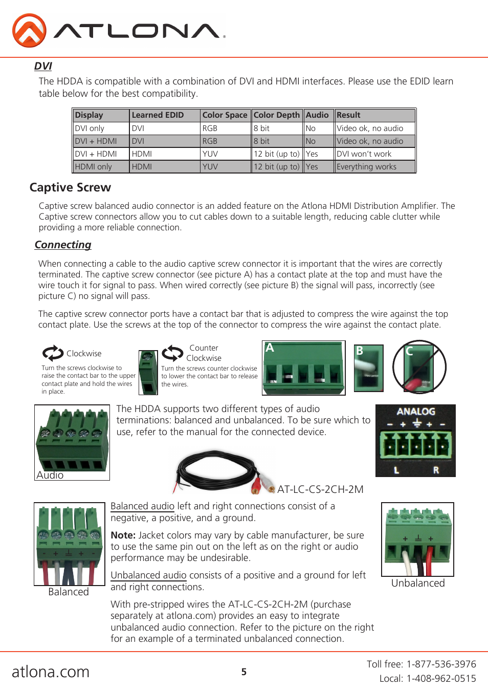 Captive screw, Ab c | Atlona AT HDDA 8-16 V1 User Manual | Page 5 / 10