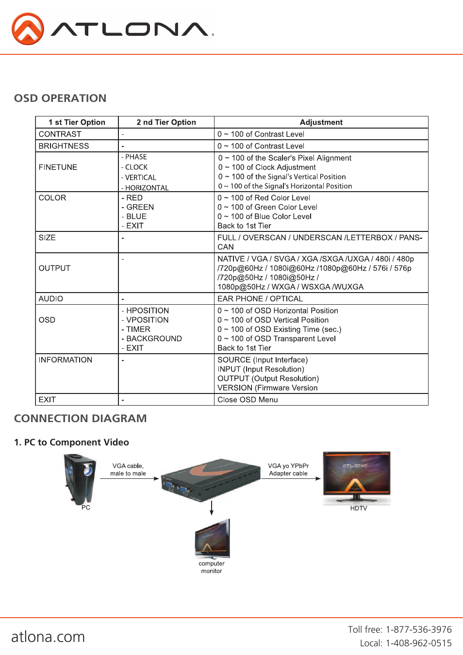 Atlona AT VGA300CV User Manual | Page 5 / 9