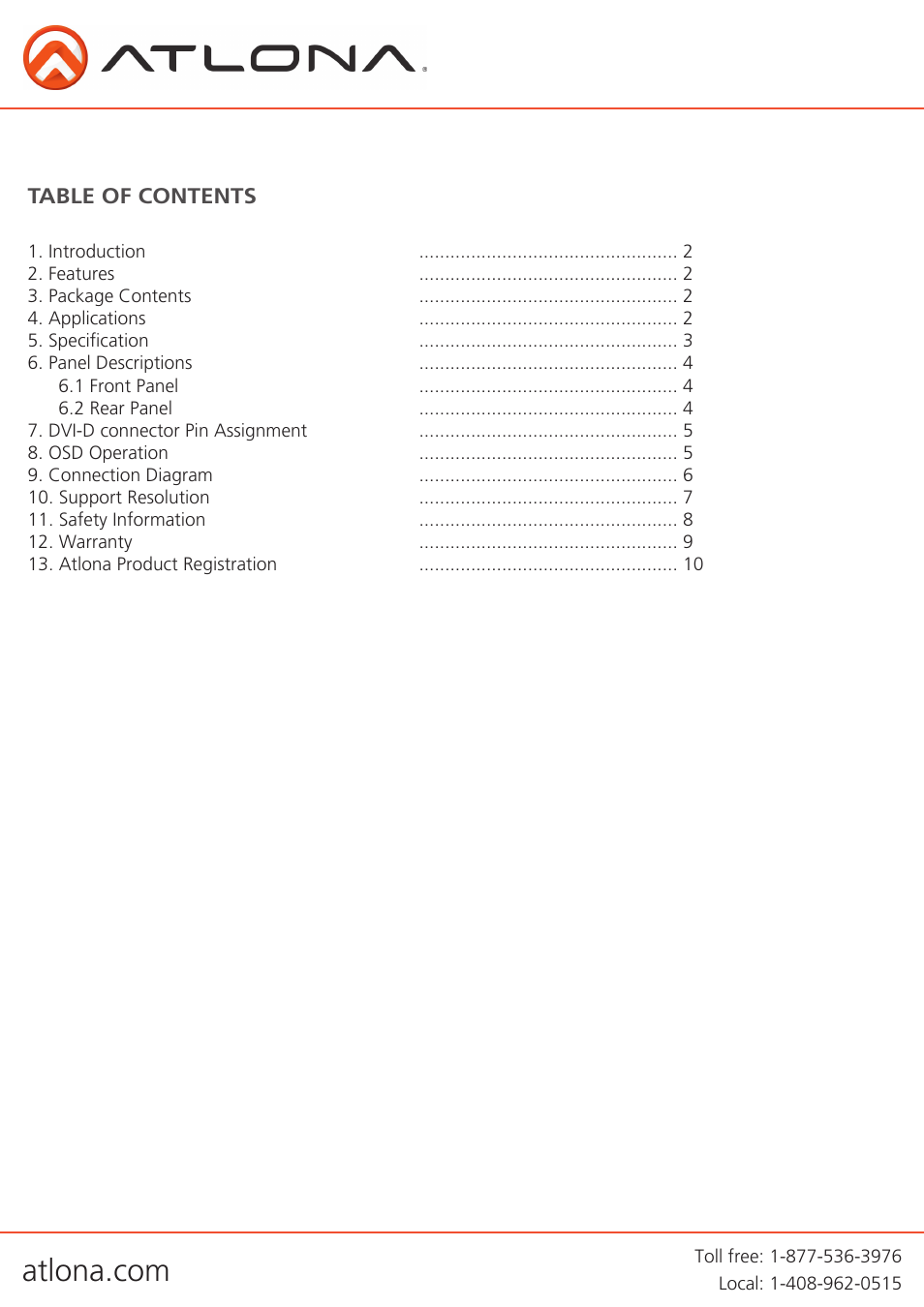 Atlona AT PC530 User Manual | Page 2 / 11