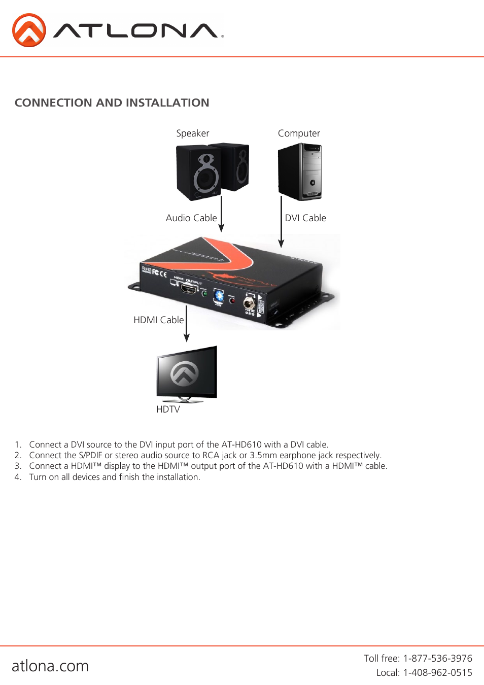 Atlona AT HD610 User Manual | Page 6 / 9
