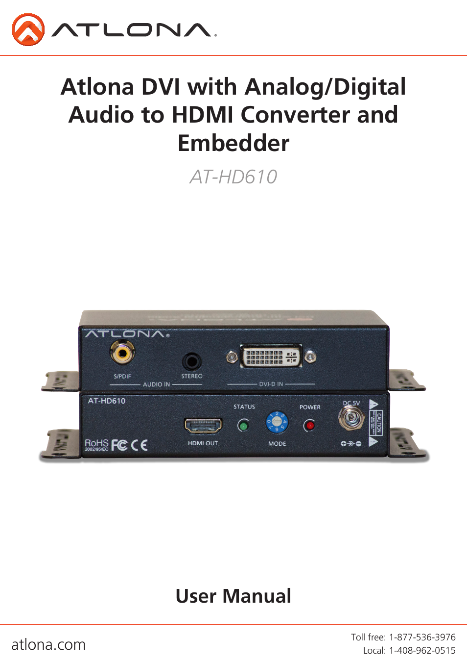 Atlona AT HD610 V2 User Manual | 9 pages